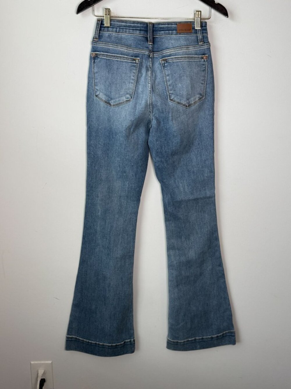 Judy Blue Trouser Flare Jeans Mid-Rise Medium Wash 3/26 Western Denim Tall Girl - Picture 6 of 9